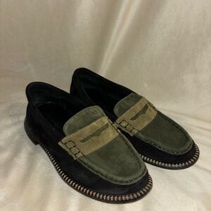 Freda Salvador Green Two-Tone Loafers